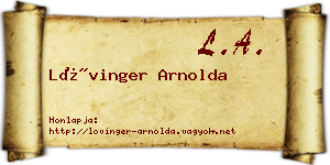 Lővinger Arnolda névjegykártya